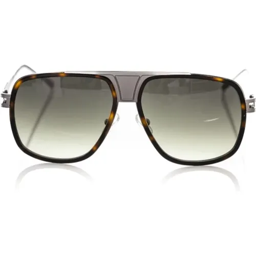 Shield Sonnenbrille Havana Metallgestell , unisex, Größe: ONE Size - Frankie Morello - Modalova