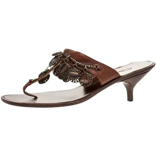 Pre-owned Sandals, female, , Size: 7 1/2 US Pre-owned Leather sandals - Oscar De La Renta Pre-owned - Modalova