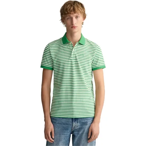 Piqué Poloshirt mit Streifen , Herren, Größe: XL - Gant - Modalova