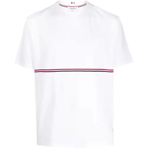 T-Shirts, male, , Size: 2XL RWB Stripe Tee - Thom Browne - Modalova