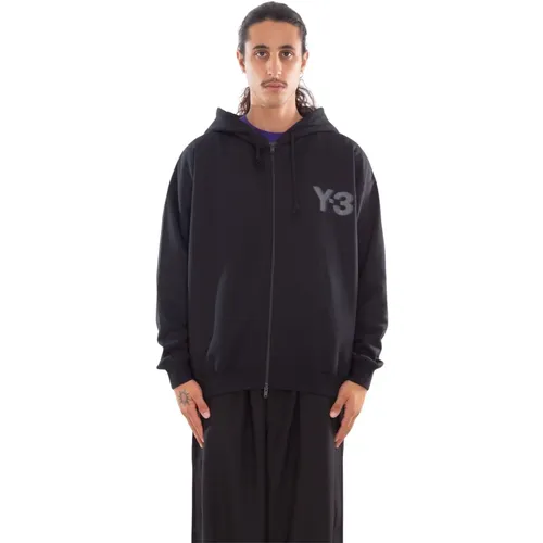 Schwarzer Faded Logo Zip Hoodie Y-3 - Y-3 - Modalova