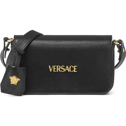 Cross Body Bags, female, , Size: ONE SIZE Leather Shoulder Bag - Versace - Modalova