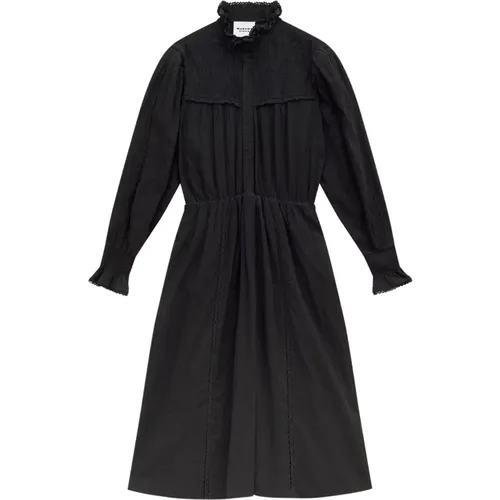 Schwarzes Baumwoll Midi Kleid , Damen, Größe: S - Isabel Marant Étoile - Modalova