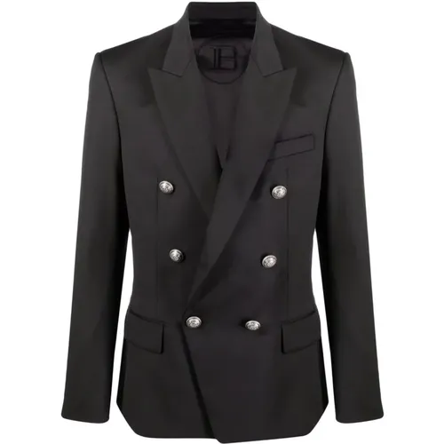 Wool Button Jacket , male, Sizes: L - Balmain - Modalova
