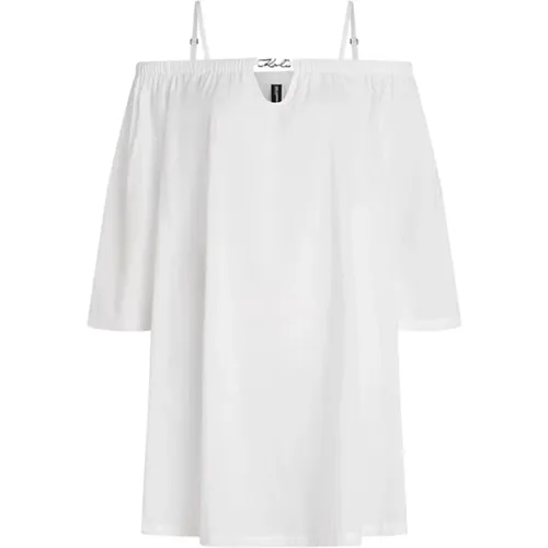 Schulterfreies Strandkleid , Damen, Größe: M - Karl Lagerfeld - Modalova