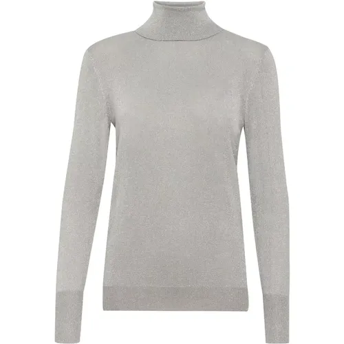 Turtlenecks, female, , Size: S Rollneck Metallic Grey Sweater - Kaffe - Modalova