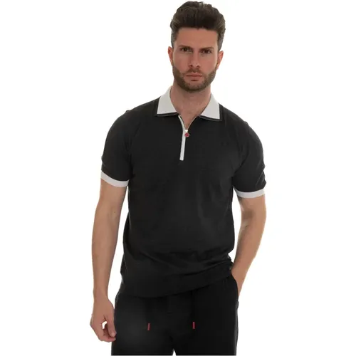 Short Sleeve Polo with Half Zip , male, Sizes: L, XL - Kiton - Modalova