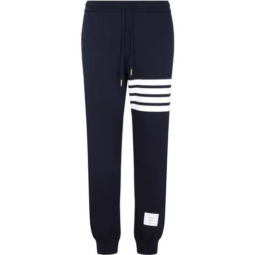 Blaue Baumwoll-Sweatpants Klassischer Stil , Herren, Größe: L - Thom Browne - Modalova