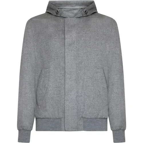 Hoodies, male, , Size: XL Light Grey Resort Coats - Herno - Modalova