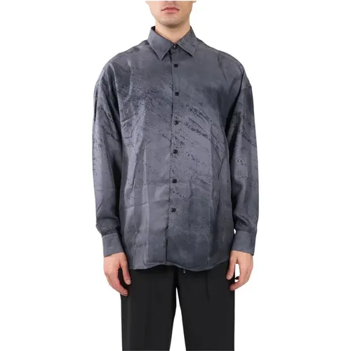 Silk Patterned Shirt with Button Closure , male, Sizes: L, M, XL - Costumein - Modalova