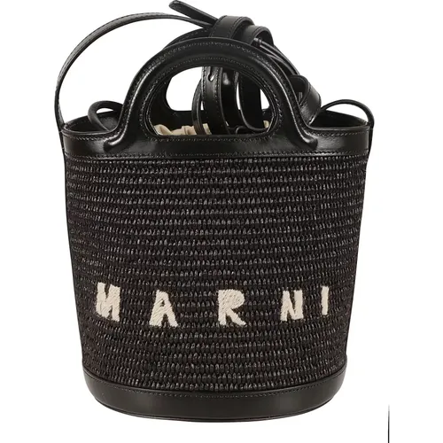 Schwarze Tropicalia Mini Bucket Taschen , Damen, Größe: ONE Size - Marni - Modalova