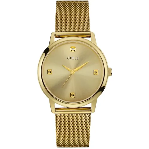 Watches, male, , Size: ONE SIZE Stylish Stainless Steel Gold Watch - Guess - Modalova