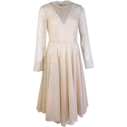 Ivory Embellished Tulle Dress - Lardini - Modalova