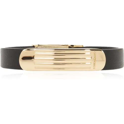 Lederarmband , Herren, Größe: ONE Size - Salvatore Ferragamo - Modalova