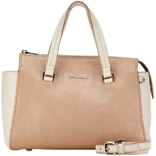 Pre-owned Tote Bags, female, , Size: ONE SIZE Pre-owned Leather handbags - Miu Miu Pre-owned - Modalova