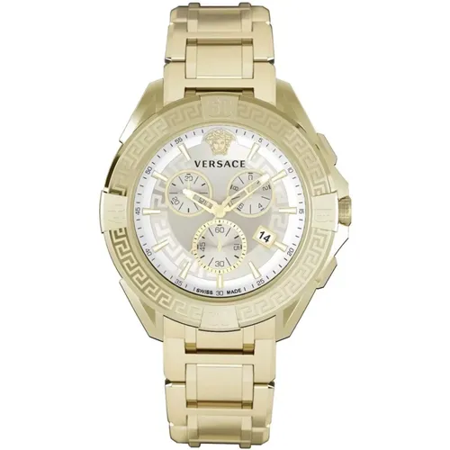 Chrono Sporty Gold Weiß Uhr - Versace - Modalova