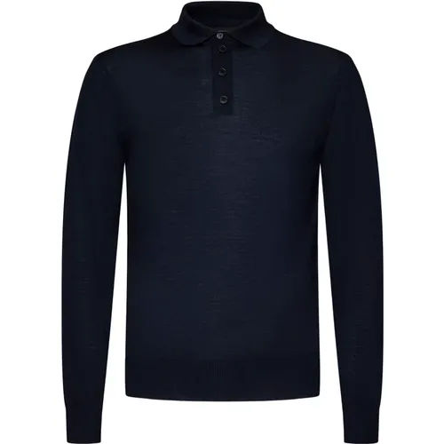 Blauer Wollpullover mit Adlerstickerei , Herren, Größe: 2XL - Emporio Armani - Modalova