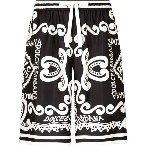 Shorts,Logo Grafik Seiden Shorts - Dolce & Gabbana - Modalova