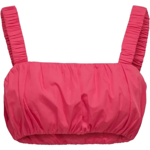 Sleeveless Tops, female, , Size: M Cotton U-neck Teaberry Top - Only - Modalova