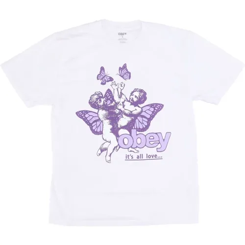 Cherubs Love Weiß Streetwear T-shirt - Obey - Modalova