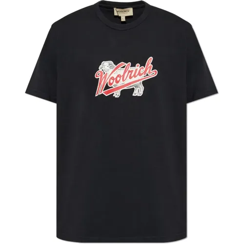 Bedrucktes T-Shirt , Herren, Größe: L - Woolrich - Modalova