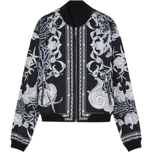 Bomber Jackets, male, , Size: XL Reversible Graphic Print Jacket - Versace - Modalova