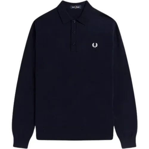 Polo Shirts, male, , Size: M Long Sleeve Polo Shirt - Fred Perry - Modalova