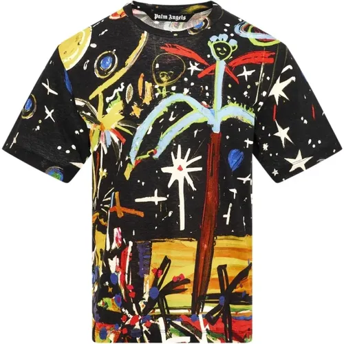 Casual Cotton Tee Shirt , male, Sizes: L, S - Palm Angels - Modalova