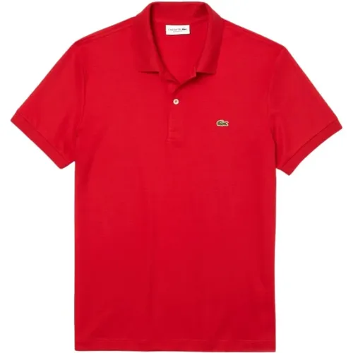Rotes Maglia Shirt,Regular Fit Pima Baumwoll Polo Shirt,Schwarzes Hemd - Lacoste - Modalova