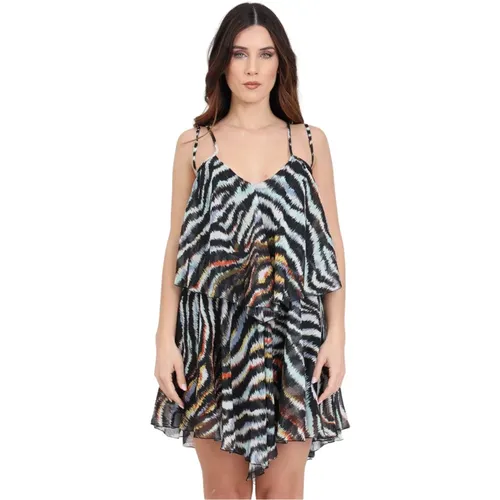 Tiger Print Georgette Lurex Kleid , Damen, Größe: XS - Just Cavalli - Modalova
