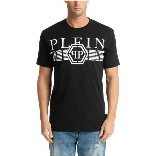 Gemustertes Hexagon Logo T-Shirt , Herren, Größe: M - Philipp Plein - Modalova