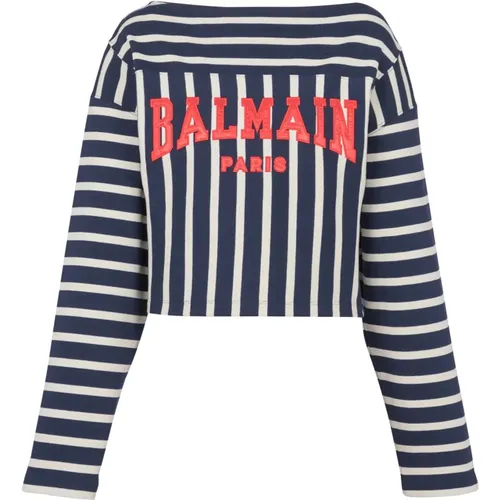 Getreiftes Bamain Baseba T-Shirt - Balmain - Modalova