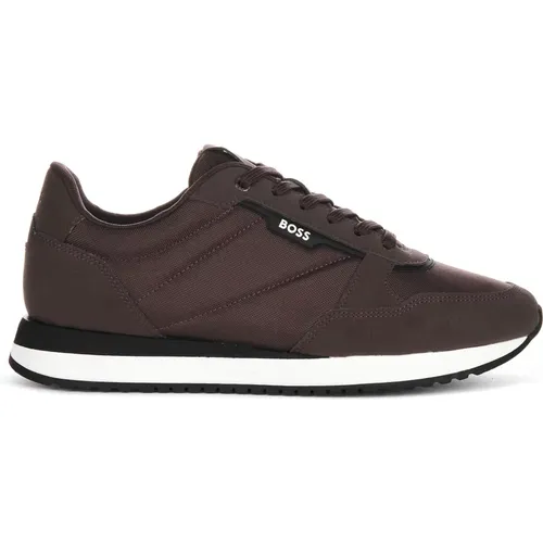 Suede Runner Logo Lace Shoes , male, Sizes: 9 UK, 10 UK, 8 UK - Boss - Modalova