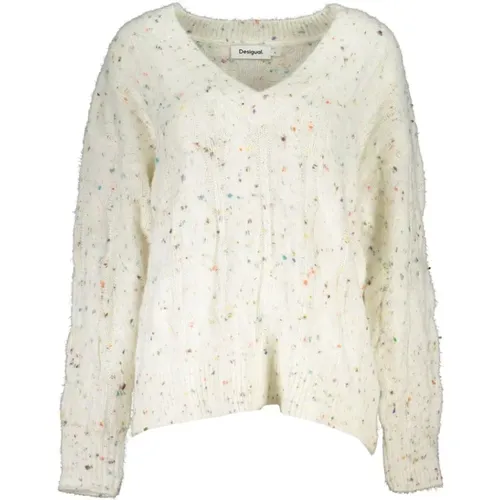 Schicker Kontrast V-Ausschnitt Pullover - Desigual - Modalova