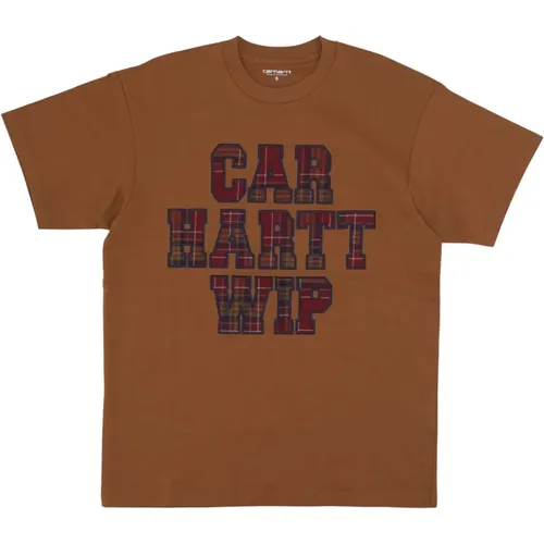 Braunes Herren Tee mit karierten Einsätzen , Herren, Größe: M - Carhartt WIP - Modalova