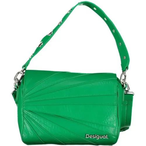 Grüne Handtasche mit Abnehmbarem Schultergurt und Kontrastdetails - Desigual - Modalova