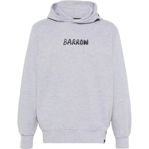 Hoodies, male, , Size: XL Light Grey Melange Hoodie - Barrow - Modalova