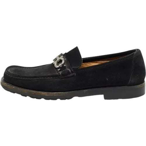 Pre-owned Flats, male, , Size: 11 1/2 US Pre-owned Suede flats - Salvatore Ferragamo Pre-owned - Modalova