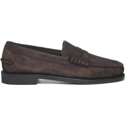 Loafers, male, , Size: 10 1/2 US Suede Hand-Stitched Moccasin - Sebago - Modalova