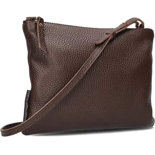 Braune Leder-Crossbody-Schultertasche - Fred de la Bretoniere - Modalova