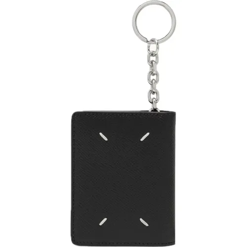 Leather Cardholder with Key Ring , male, Sizes: ONE SIZE - Maison Margiela - Modalova