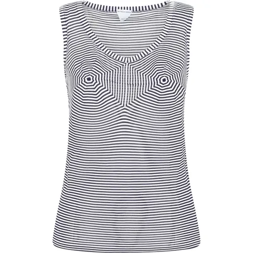 Navy White Tank Top , female, Sizes: M - Bottega Veneta - Modalova