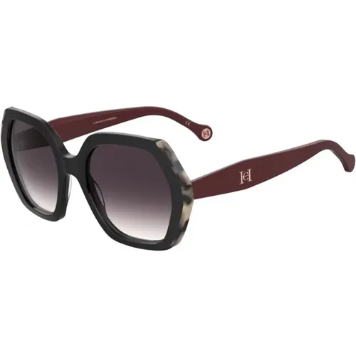 Elegant Burgundy Sunglasses with Pink Lenses , female, Sizes: 55 MM - Carolina Herrera - Modalova