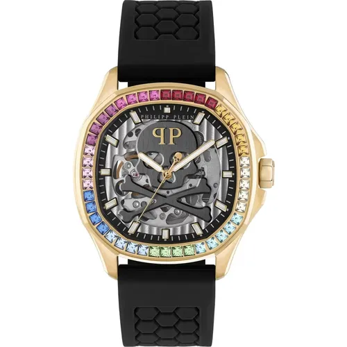 Watches, male, , Size: ONE SIZE Skeleton Spectre Rainbow Watch - Philipp Plein - Modalova