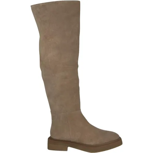 Round Toecap Leather Ankle Boots , female, Sizes: 4 UK, 6 UK, 5 UK, 8 UK - Alma en Pena - Modalova