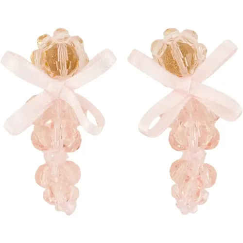 Earrings, female, , Size: ONE SIZE Crystal Bow Earrings in - Simone Rocha - Modalova