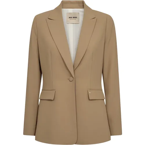 Elegant Mmleonora Miley Blazer Tannin , female, Sizes: S, M, XL, 2XL, L, XS - MOS MOSH - Modalova