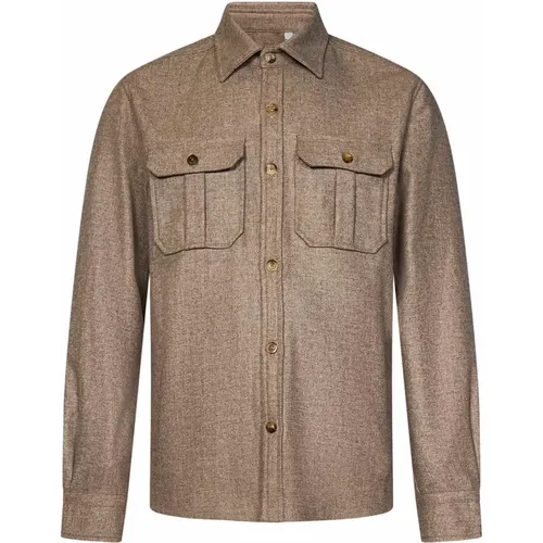 Wollmischungs-Overshirt Aw24 , Herren, Größe: L - Boglioli - Modalova