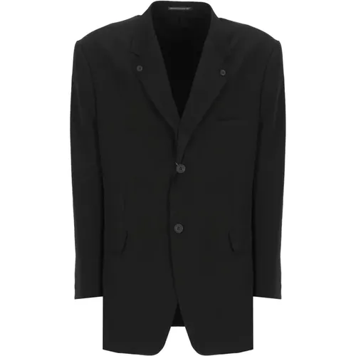 Blazers, male, , Size: L Jacket Peak Lapel - Yohji Yamamoto - Modalova