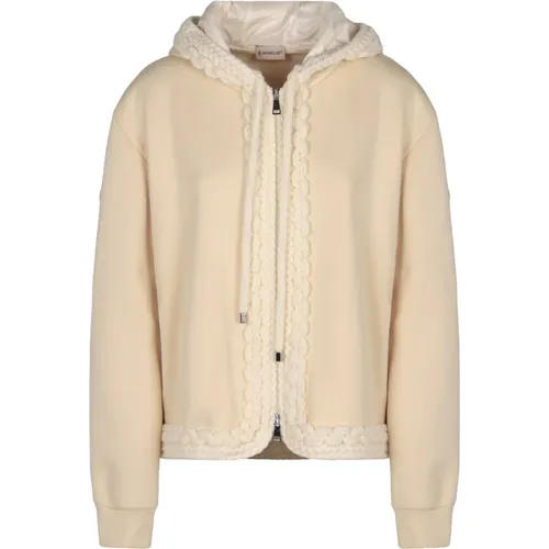 Zip-throughs, female, , Size: L Hooded Sweatshirt with Zipper - Moncler - Modalova